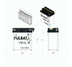 Akkumulátor YB3L-A (12V3AH 95X54X110) - FULBAT savas