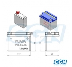  Akkumulátor - Yuasa YB4L-B (12V4AH 120X70X92) (Savval együtt)