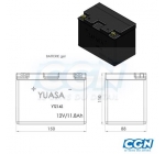  Akkumulátor - Yuasa YTZ14S (12V11.8AH 157X87X110) (Zselés)